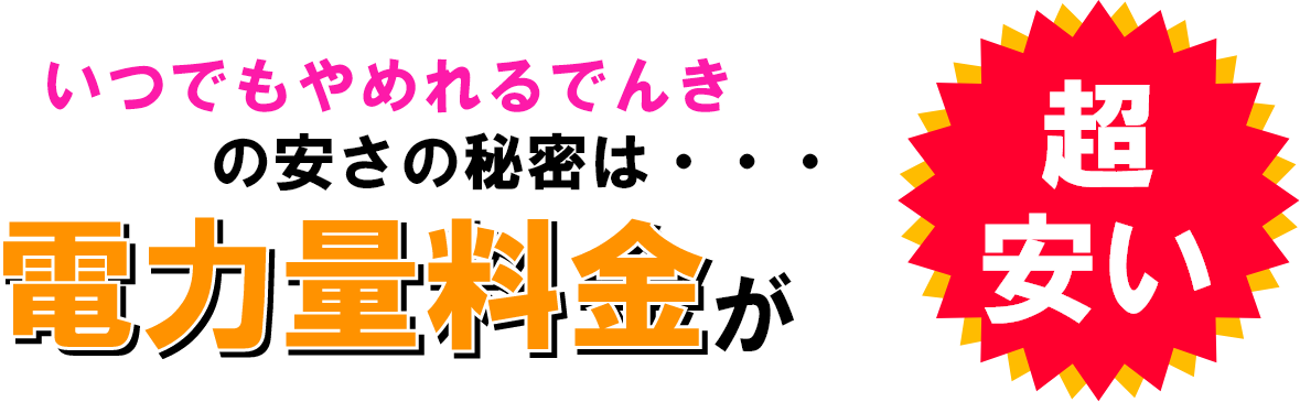 いつでもやめれる電気の安さの秘密は・・・電力量料金が超安い